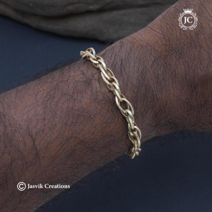 136 Pure Impon Gold Design Mens Bracelet Withoiut Polisg-JCBT136 - 1099 (2)