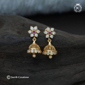 Gold Look Impon Detachable Jhumka Set - JCER214