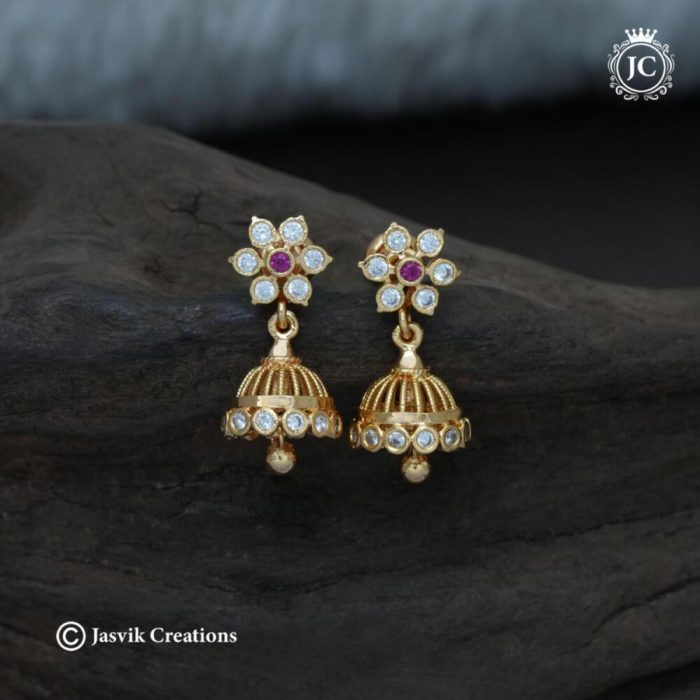 214 Gold Look Impon Detacable Jhumkla Set-JCER214 -260