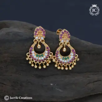 Microplate AD Lakshmi Chandbali (Multi Colour) Earrings - JCER022