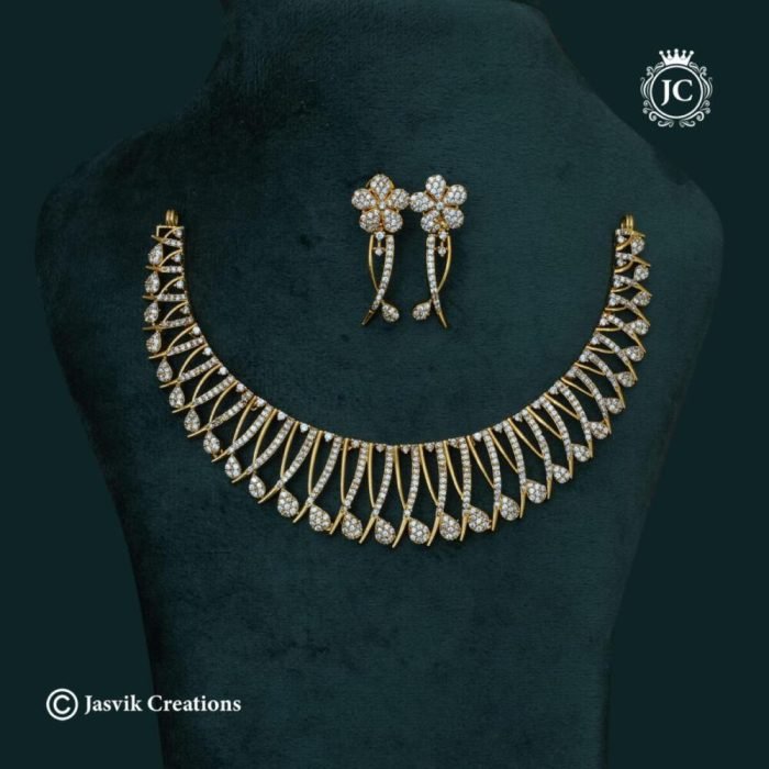 223 Antique Finish Daiomond Look NEcklace JCNL223 -650