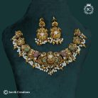 225 Nakshni Finsh Laskhmi Grand Necklace with Golden Beads -JCNL225 -1499 (3)