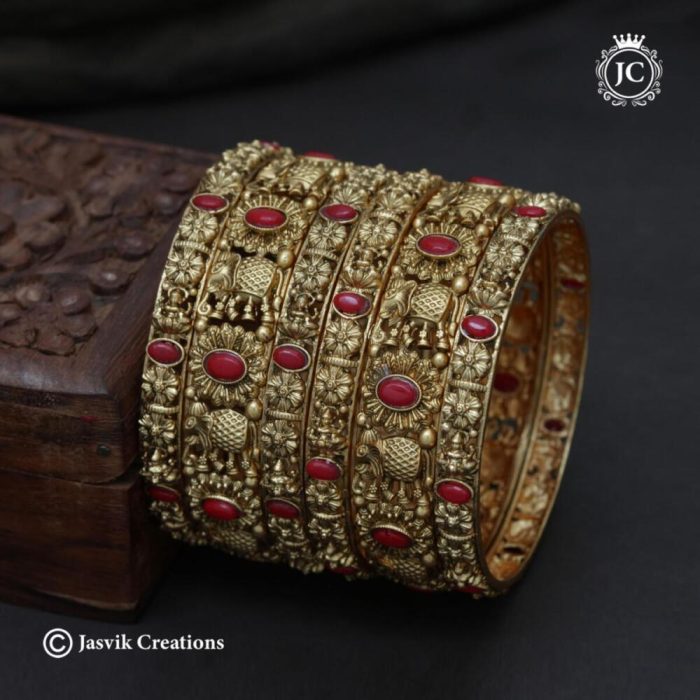 329 Matte finisdh Bangle Combo Set -JCBN329 - 550 (4)