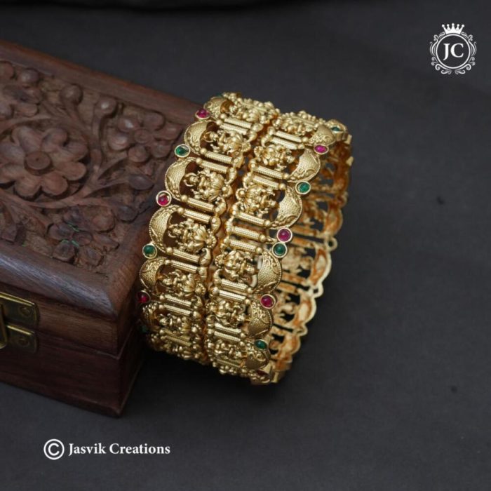 334 MAtte Finish Lakshmi Tempkle Design Bangle-JCBN334- 299 (2)