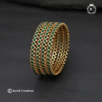 340 Matte Finish Green Stone Bangle- JCBN340 -299 (7)