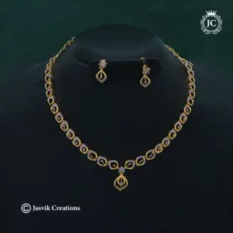 Microplated Lavender Stone Necklace - JCNL367