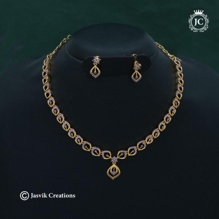 367 Microp[lated Lavender Stone Necklace -JCNL367 - 599 (2)
