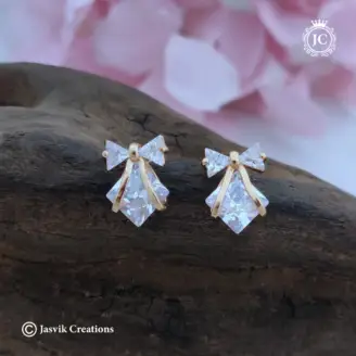 Rose Gold Square Drop Earrings - JCRG060
