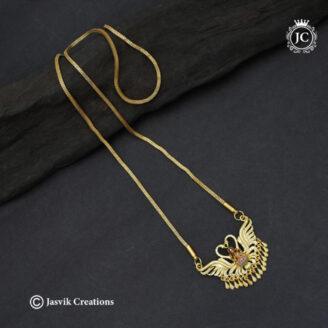 Forming Meenkari Work Laskhmi with Swan Dollar Chain  - JCCH644