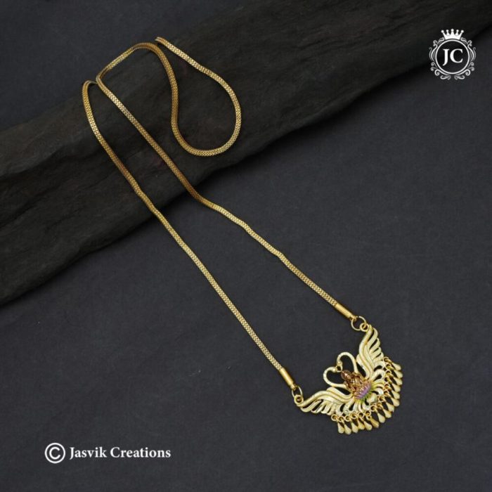 644 Forming meenkari Work LAskhmi with Swan Dollar Chain - 650 24 750 Only (3) -JCCH644