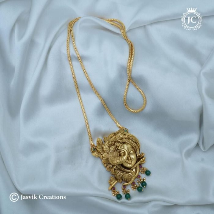 645 Krishnar with PEacock Pendent Set -JCCH645- 1999 (2)
