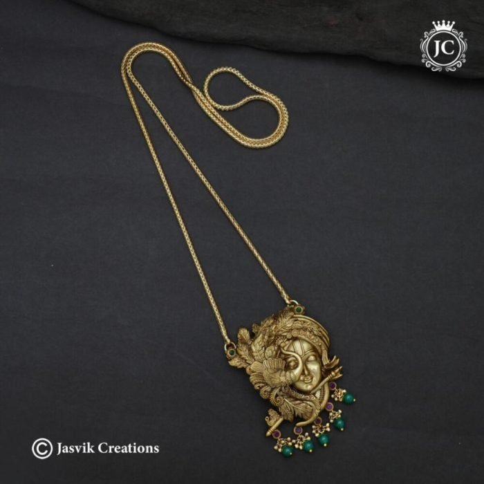 645 Krishnar with PEacock Pendent Set -JCCH645- 1999 (3)