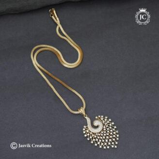 Diamond Look Feather Dollar Chain -  JCCH648