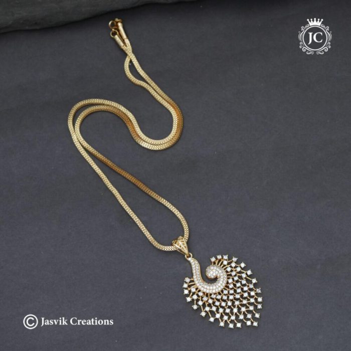 648 Diamond Look Feather Dollar Chain - JCCH648 - 650 18 750 24 (7)