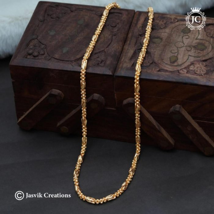 655 Microplated Thick Real Gold Cutting Cutting Chain 24 Only -JCCH655 - 499 (2)