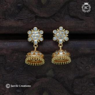 Impon White Celestial White Stone Panchaloha Jimikki - JCER076
