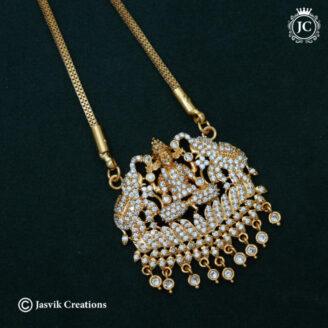 AD Gajalakshmi Dollar Chain ( Full White) - JCCH660 - 30 Inch