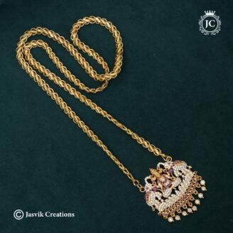 AD Gajalakshmi Dollar Chain ( Red White) -JCCH661