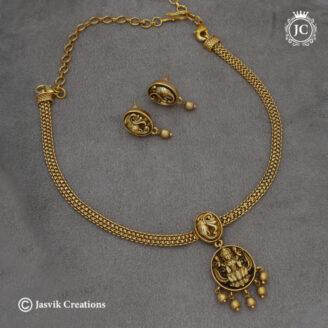 Premium Antique Lakshmi Necklace - JCNL793