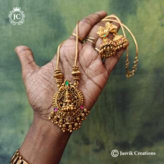 Matte Finish Lakshmi Necklace -JCNL792