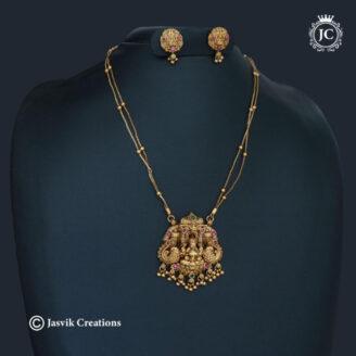 Matte Finish Lakshmi Necklace - JCNL059