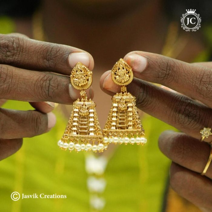 Premium-antique-finish-Temple-jhumka- JCER079 -550rs (2)