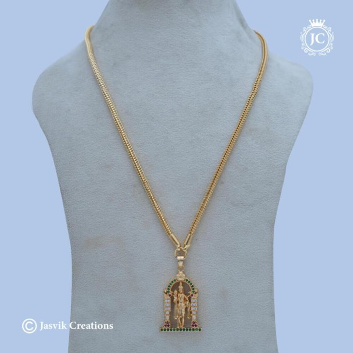 670 Microplated AD Murugar Dollar Chain - JCCH670 - 799 24 30 899 (2)