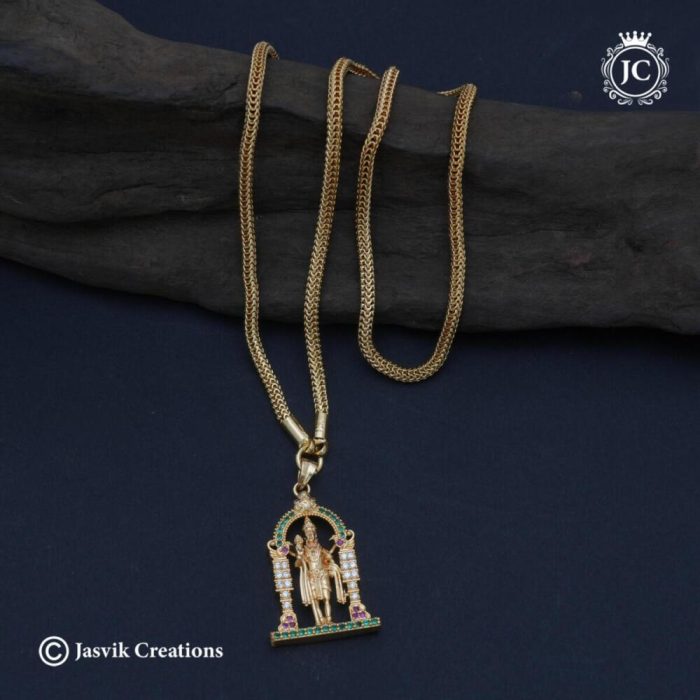 670 Microplated AD Murugar Dollar Chain - JCCH670 - 799 24 30 899 (3)