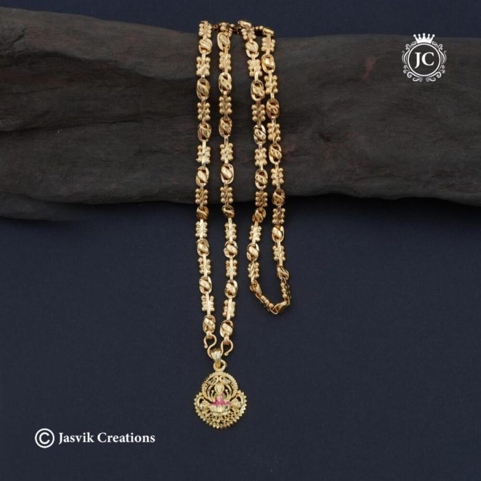 675 Gold Look Lakshmi dollar Chain-JCCH675 - 699 24 Only (2)