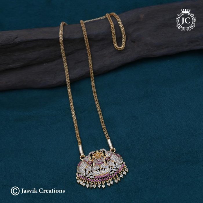 681 AD Gajalskhmi Pendent with Chain-JCCH681 - 999 24 1099 30 (2)