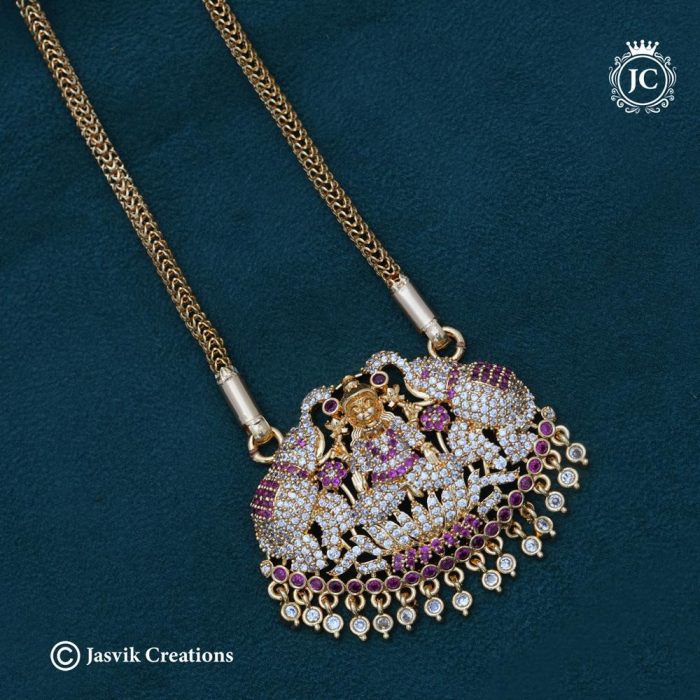 681 AD Gajalskhmi Pendent with Chain-JCCH681 - 999 24 1099 30 (3)