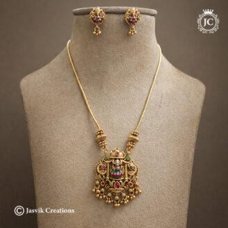 Matte-Finish-Lakshmi-Necklace - JCNL806