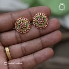 108 Microplated Big Size Red Green Real Kemp Stud-JCER108 - 350 (3)