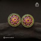 127 Microplated Big Size(Green Red) Stud -JCER127 350 (2)