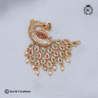 Stunning American Diamond Peacock Pendant - JCPT137
