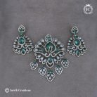 139 Victorian Turcousie blue dollar Ear Rings-JCPT139- 1299