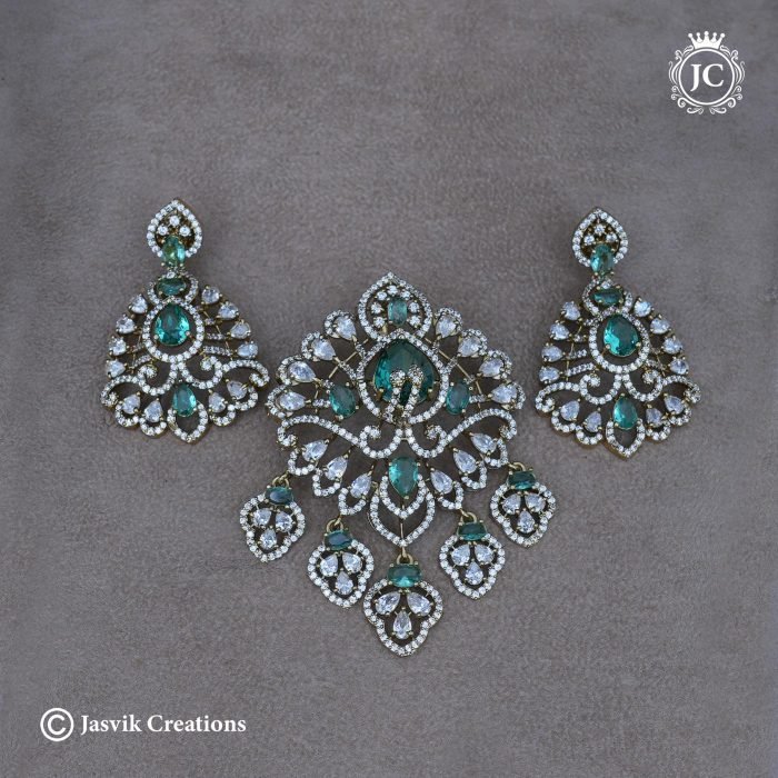 139 Victorian Turcousie blue dollar Ear Rings-JCPT139- 1299