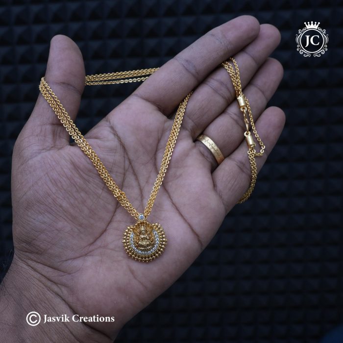 709 Mini Lakshmi Pendent with Chain (18 inch)- JCCH709 - 499 (3)