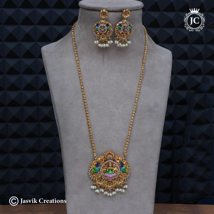 712 Antique Finish meenakari dollar Chain -JCCH712- 1399 24 Only (12)