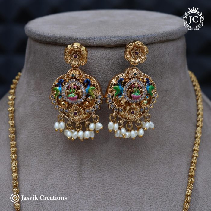 712 Antique Finish meenakari dollar Chain -JCCH712- 1399 24 Only (9)