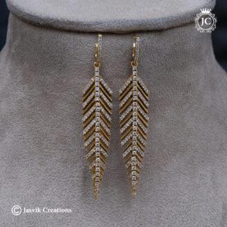 Feather Pattern Ear Rings - JCER758