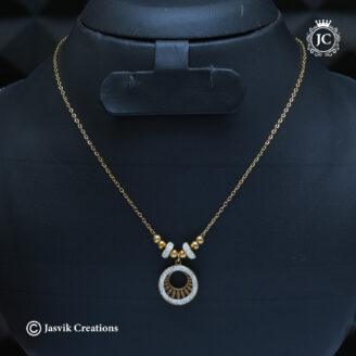 Anti Tarnish Radiant Sunburst Circle Necklace - JCNL837