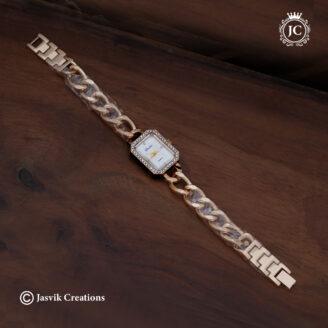 Elegant Rectangular White Dial Watch - JCCH09