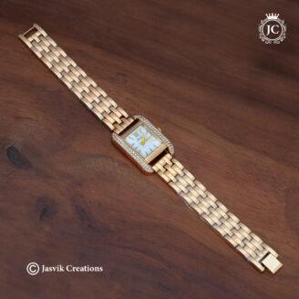 Elegant Rectangular white Dial Watch - JCWH12