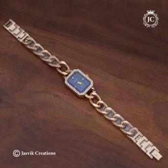 Elegant Rectangular Blue Dial Watch - JCCH14