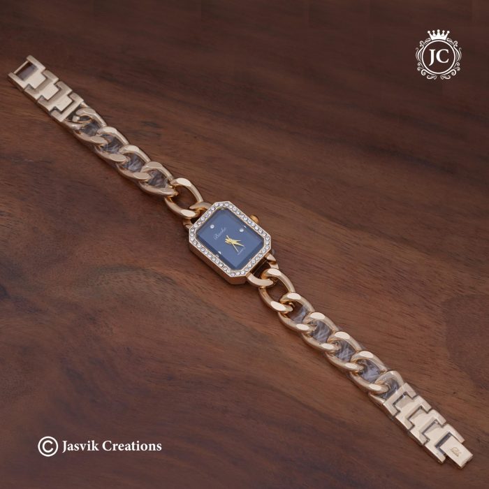 14 Elegant Rectangular Blue Dial Watch -JCCH14 (2)