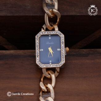 14 Elegant Rectangular Blue Dial Watch -JCCH14 (3)