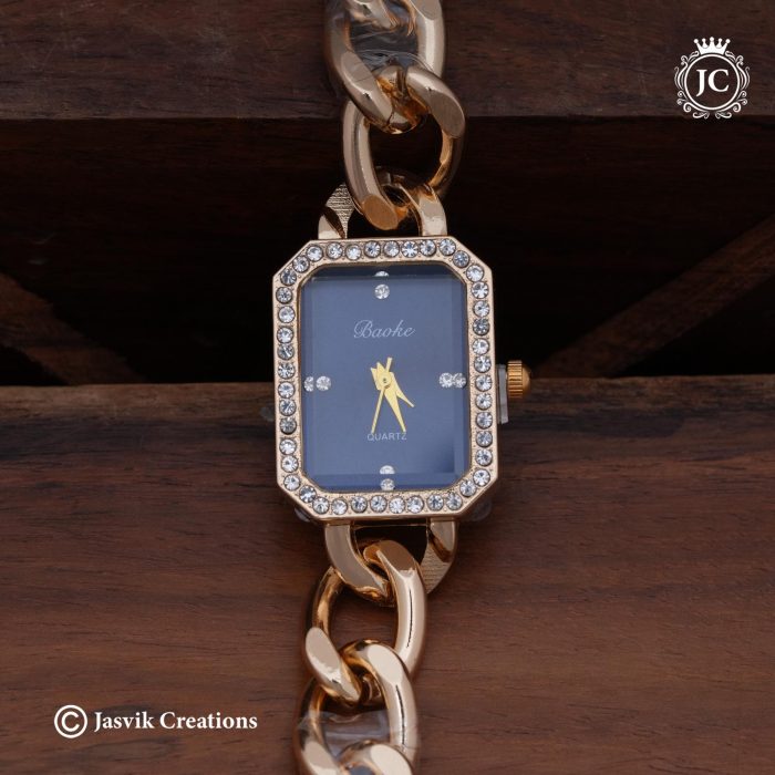 14 Elegant Rectangular Blue Dial Watch -JCCH14 (3)