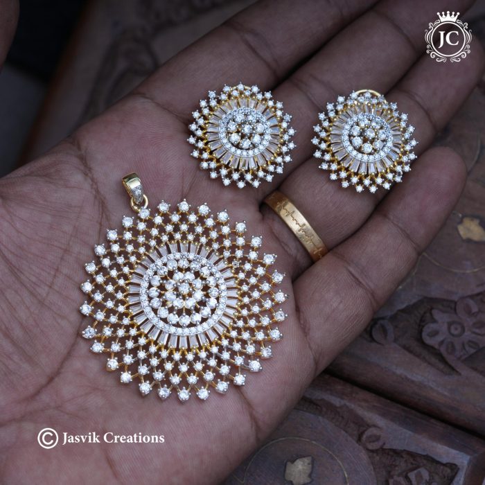 148 Gj finish rangoli dollar with earring- JCPT148- 999rs (3)