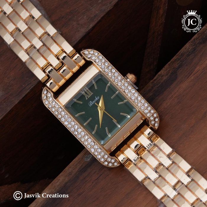 15 Elegant Rectangular Green Dial Watch (2)-JCCH15 399